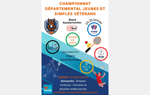 Championnat Départemental Jeune (S, D, Mx) et Vétéran (S), Buxerolles